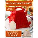 Форма для пасхи творожной ТЕБЕ ИГРУШКА пасочница пластиковая + деревянное яйцо под роспись