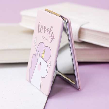 Зеркало карманное iLikeGift Unicorn lovely pink с увеличением
