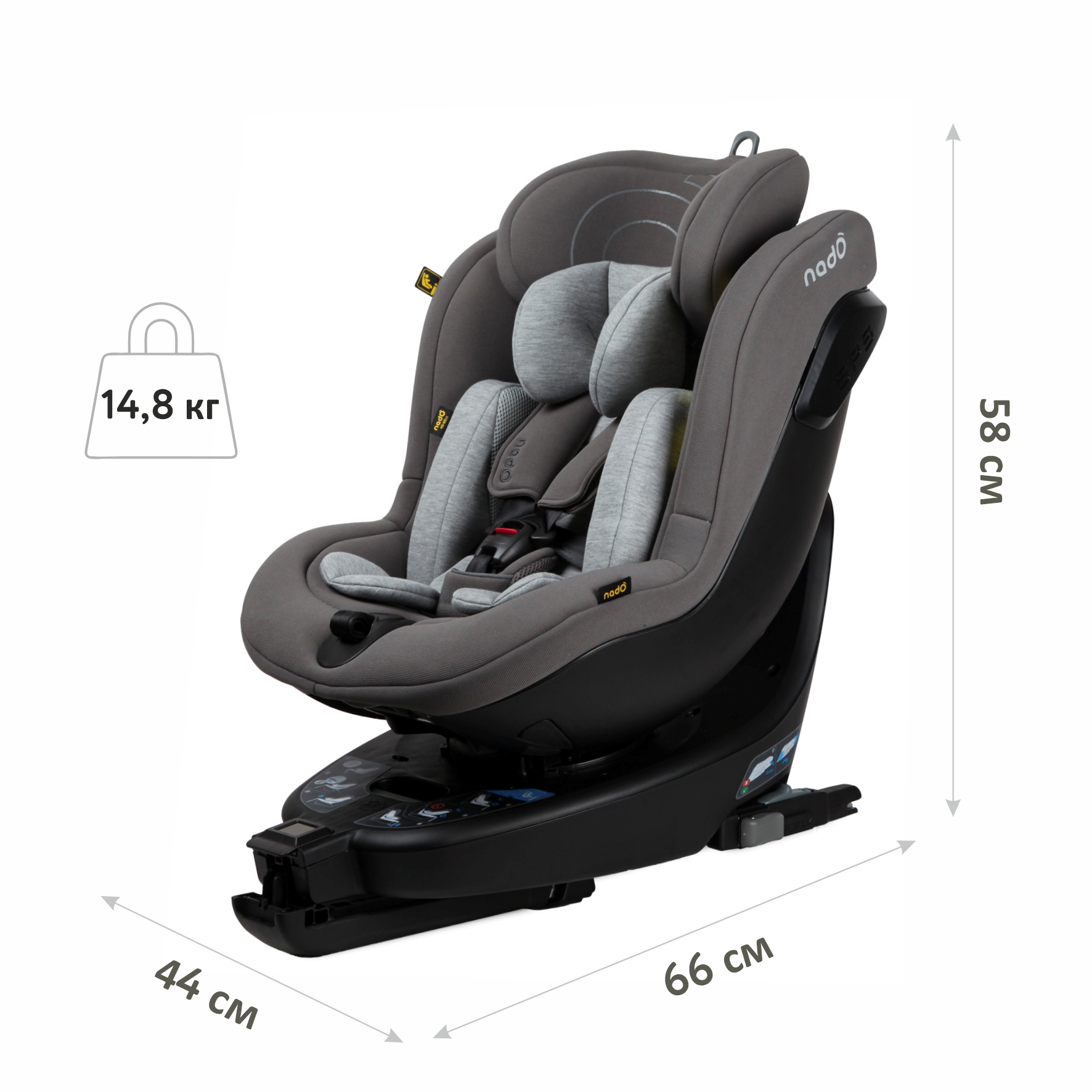 Автокресло nado Coconut ash Isofix 0+/1 (0-18 кг) - фото 9