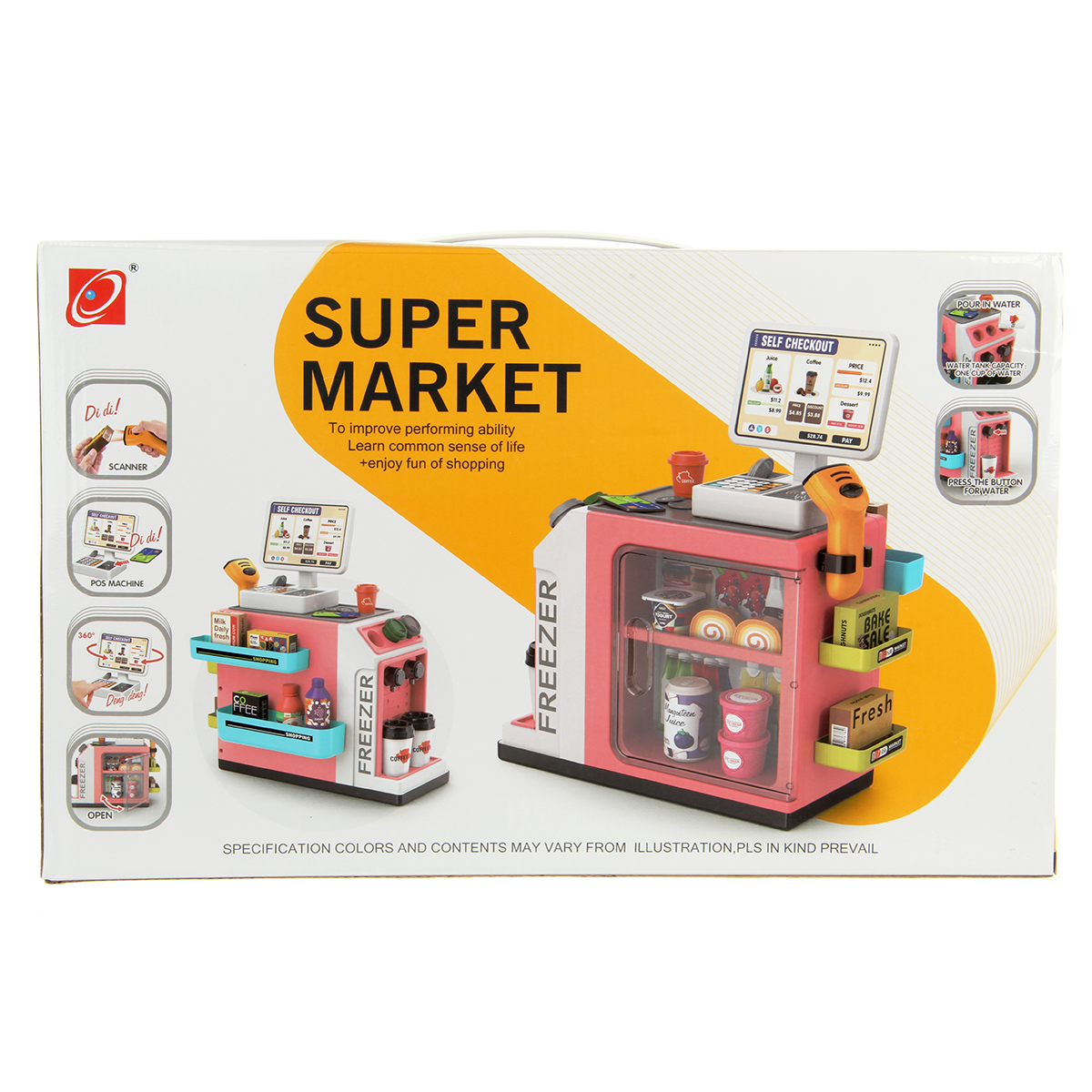 Игровой набор Veld Co тележки и корзинки, прилавок, касса, продукты - фото 13
