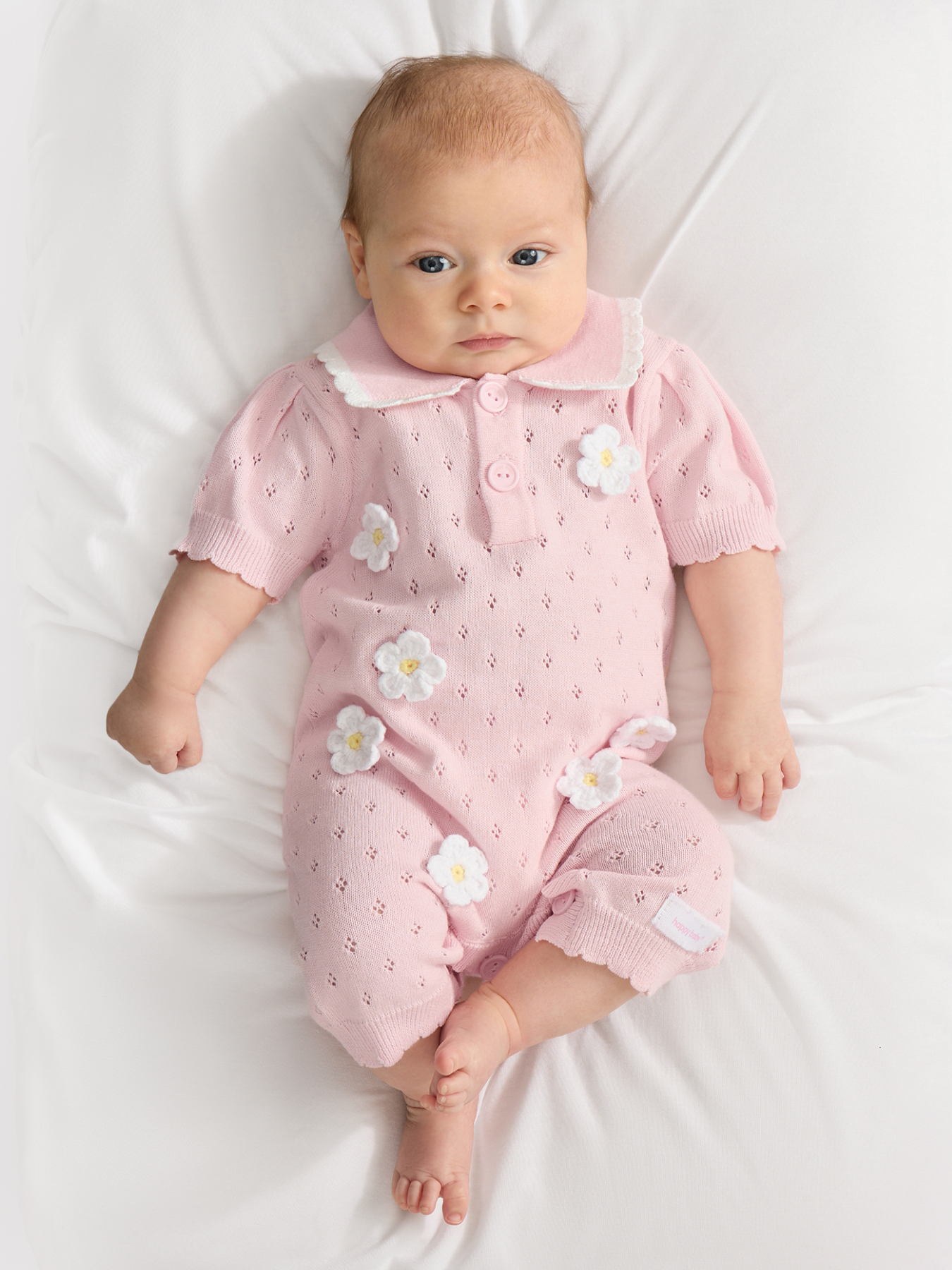 Изображение товара Песочник Happy Baby 56 Летний хлопковый комбинезон для девочки