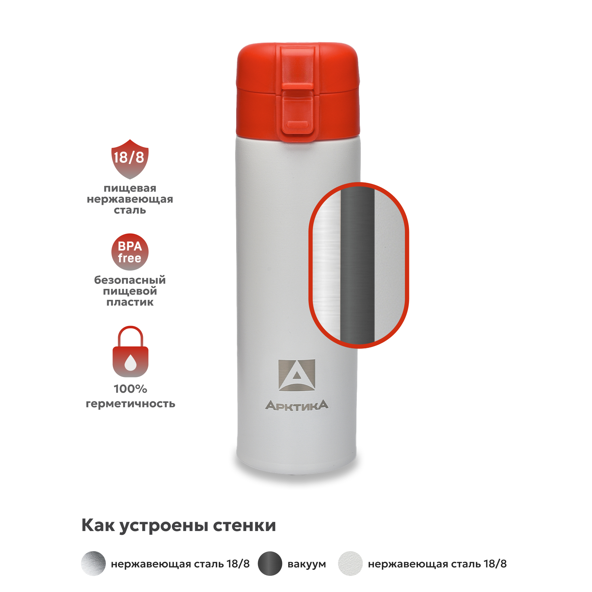 Термокружка Арктика 703-470 арктика с ситечком - фото 5