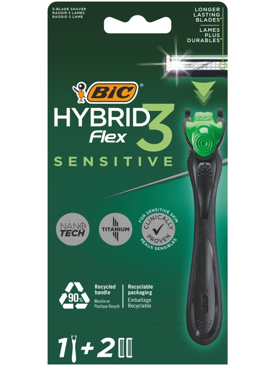 Бритва мужская BIC Hybrid 3 Flex Sensitive - фото 1
