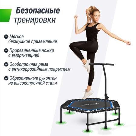 Батут Fitness Blue UNIX line спортивный с ручкой диаметр 125 см до 130 кг