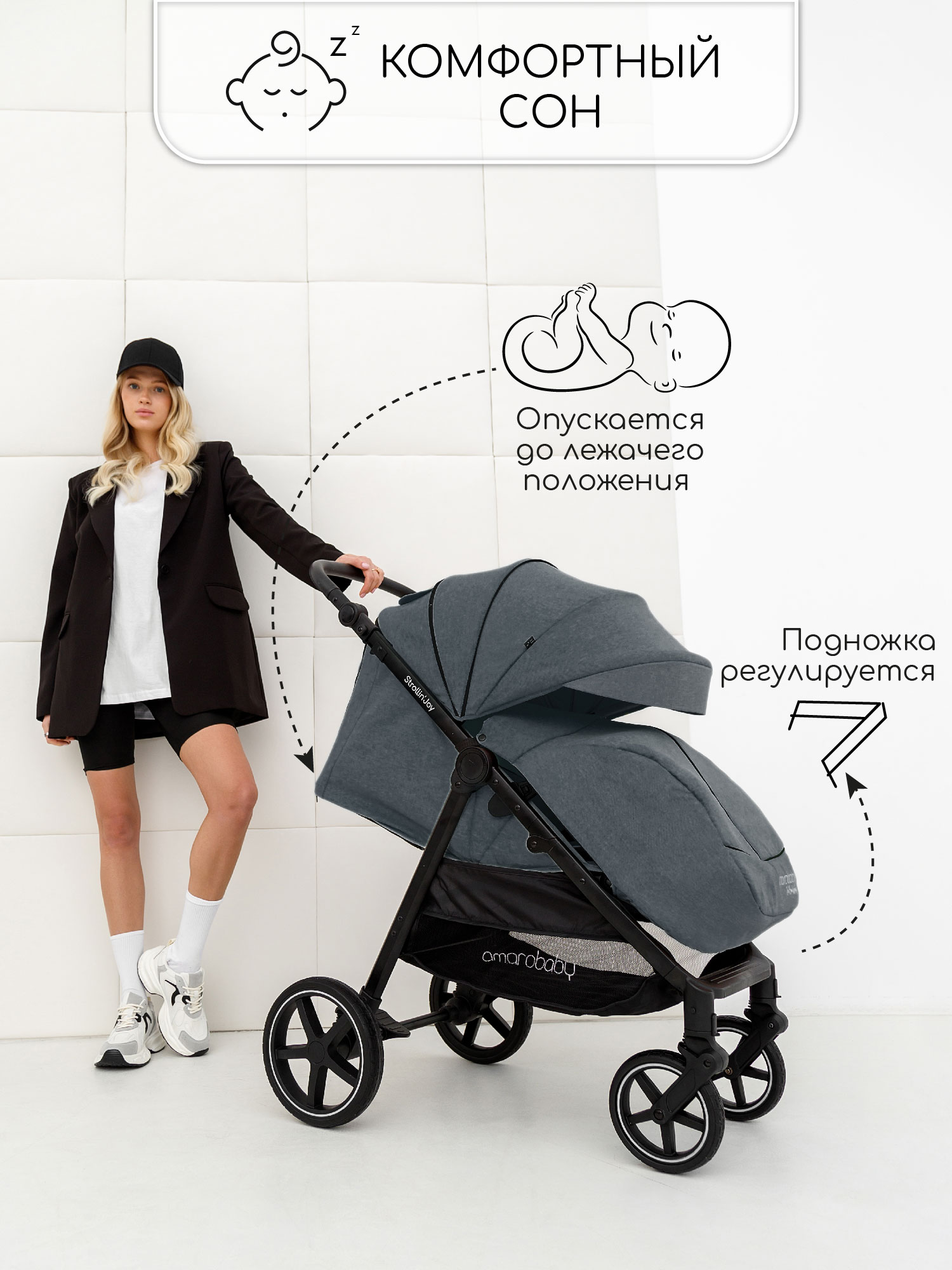 Коляска прогулочная Amarobaby StrollinJoy - фото 6
