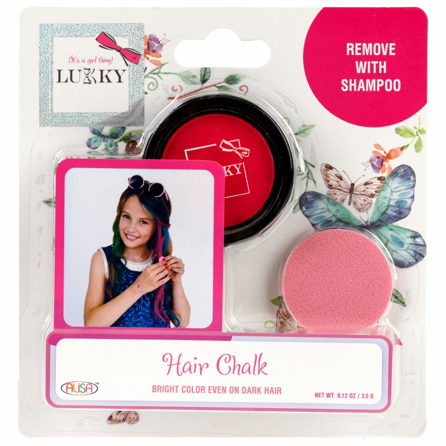 Набор Lukky Пудра для волос со спонжем красный - фото 3