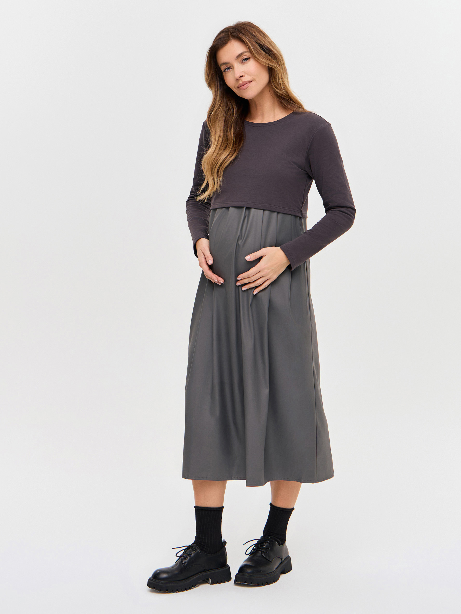 Платье для кормящих Proud Mom ПКОЖ-0500-антрацит - фото 1