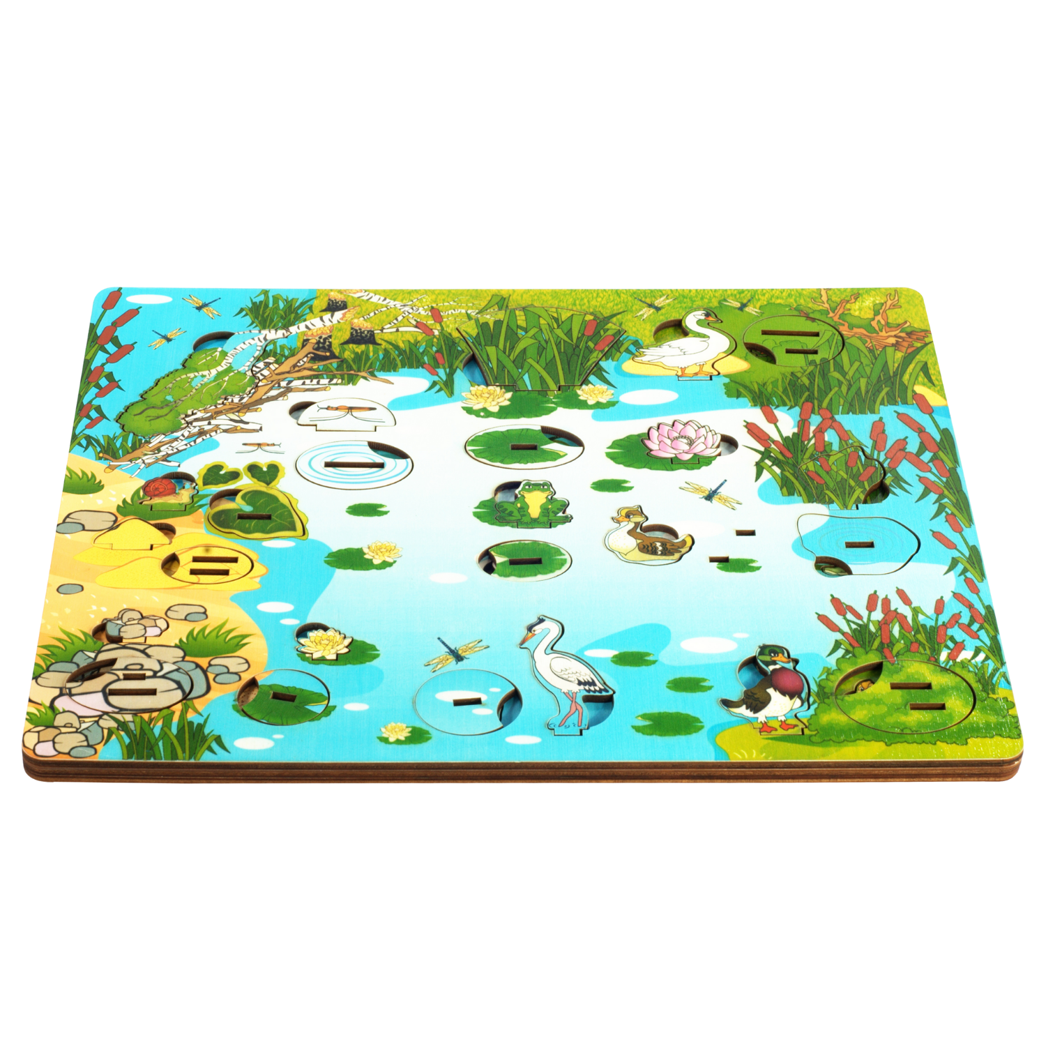 Игрушка Нескучные игры рамка-вкладыш Обитатели пруда - фото 1