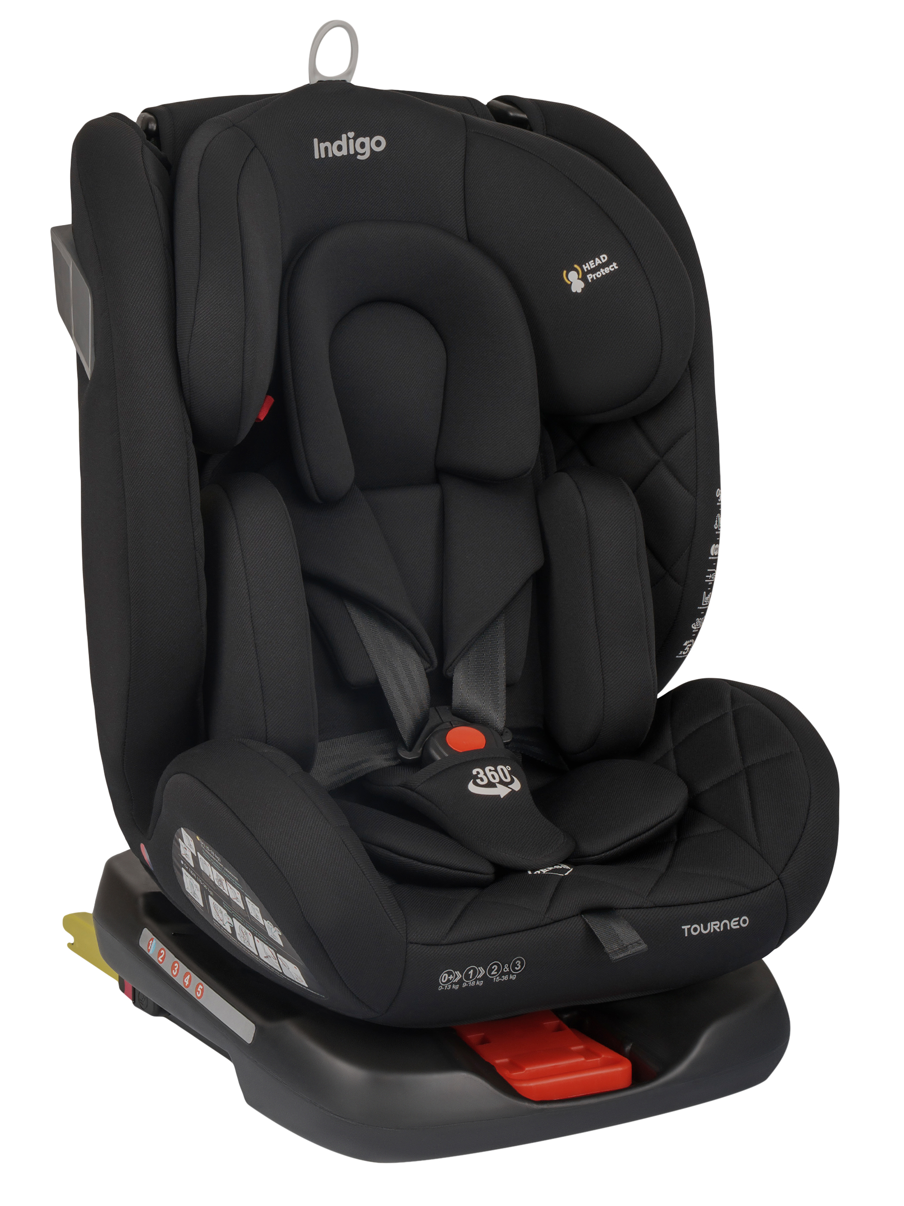 Автокресло Indigo Tourneo S Isofix 0+/1/2/3 (0-36 кг) черный - фото 1
