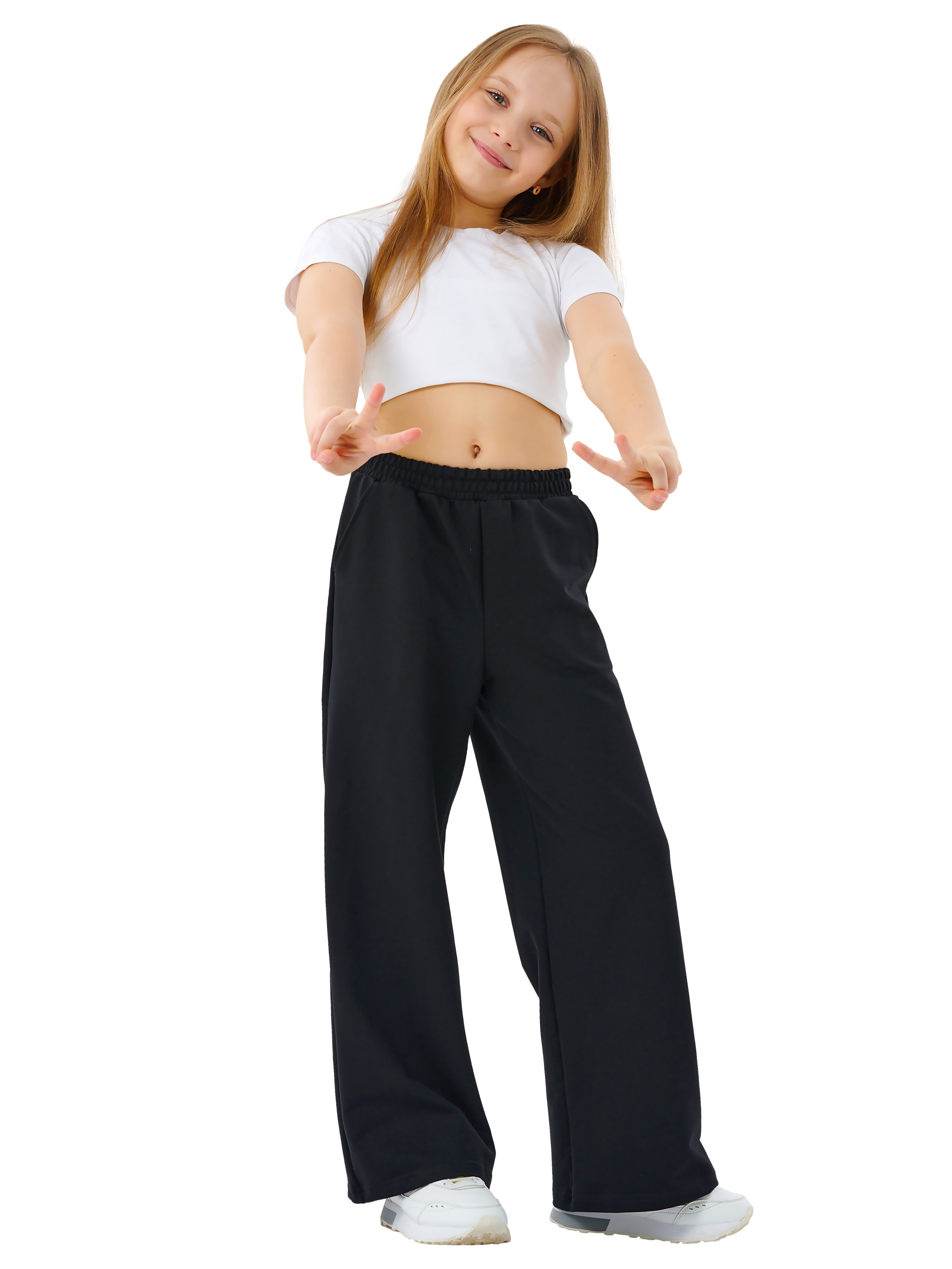 Изображение товара Детские спортивные брюки для девочек из футер петля стильные и удобные