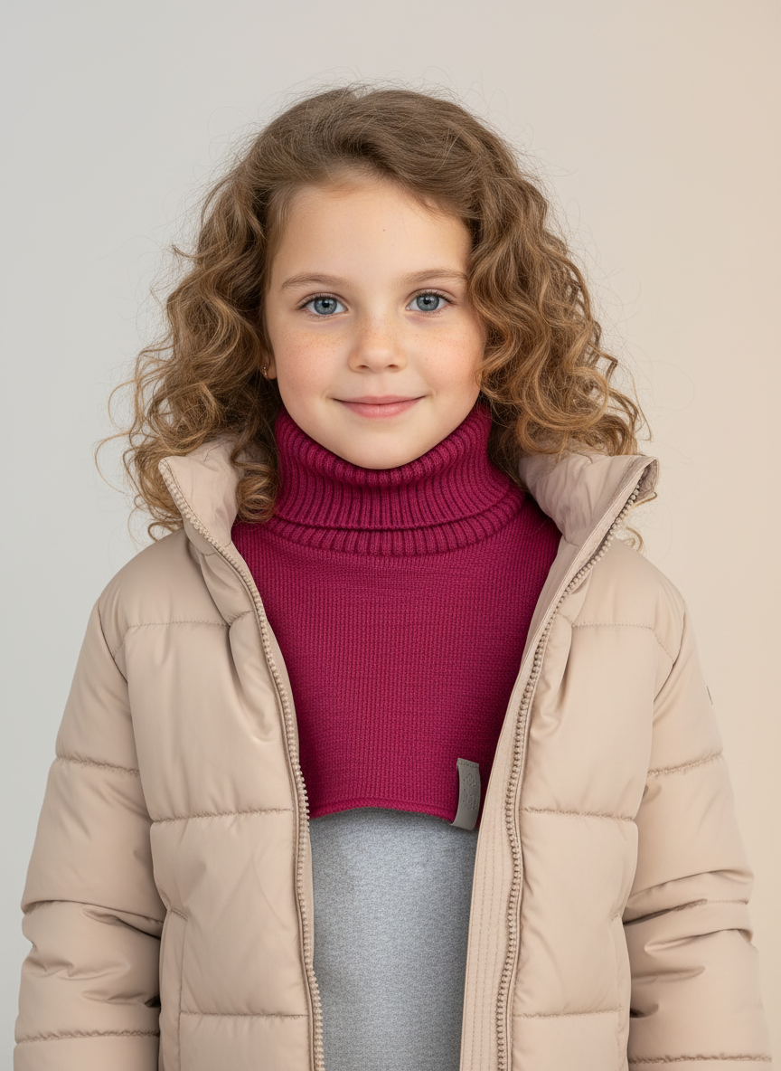 Изображение товара Детская вязаная манишка Arctic kids 54 из мериноса и акрила для осень и зиму