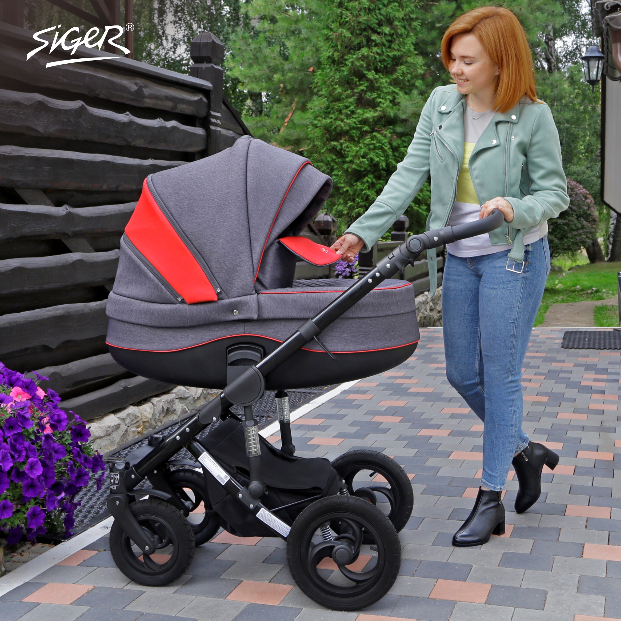Коляска 2в1 SIGER Alba серый - фото 17