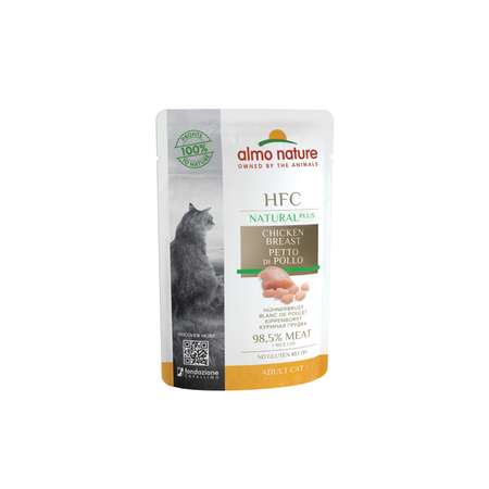 Корм для кошек Almo Nature 55г HFC Куриная грудка 98,5% мяса