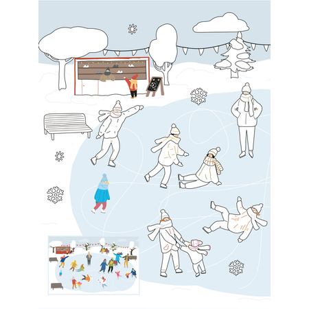Раскраска Жёлудь Hello Winter. Большая Зимняя раскраска вдохновение