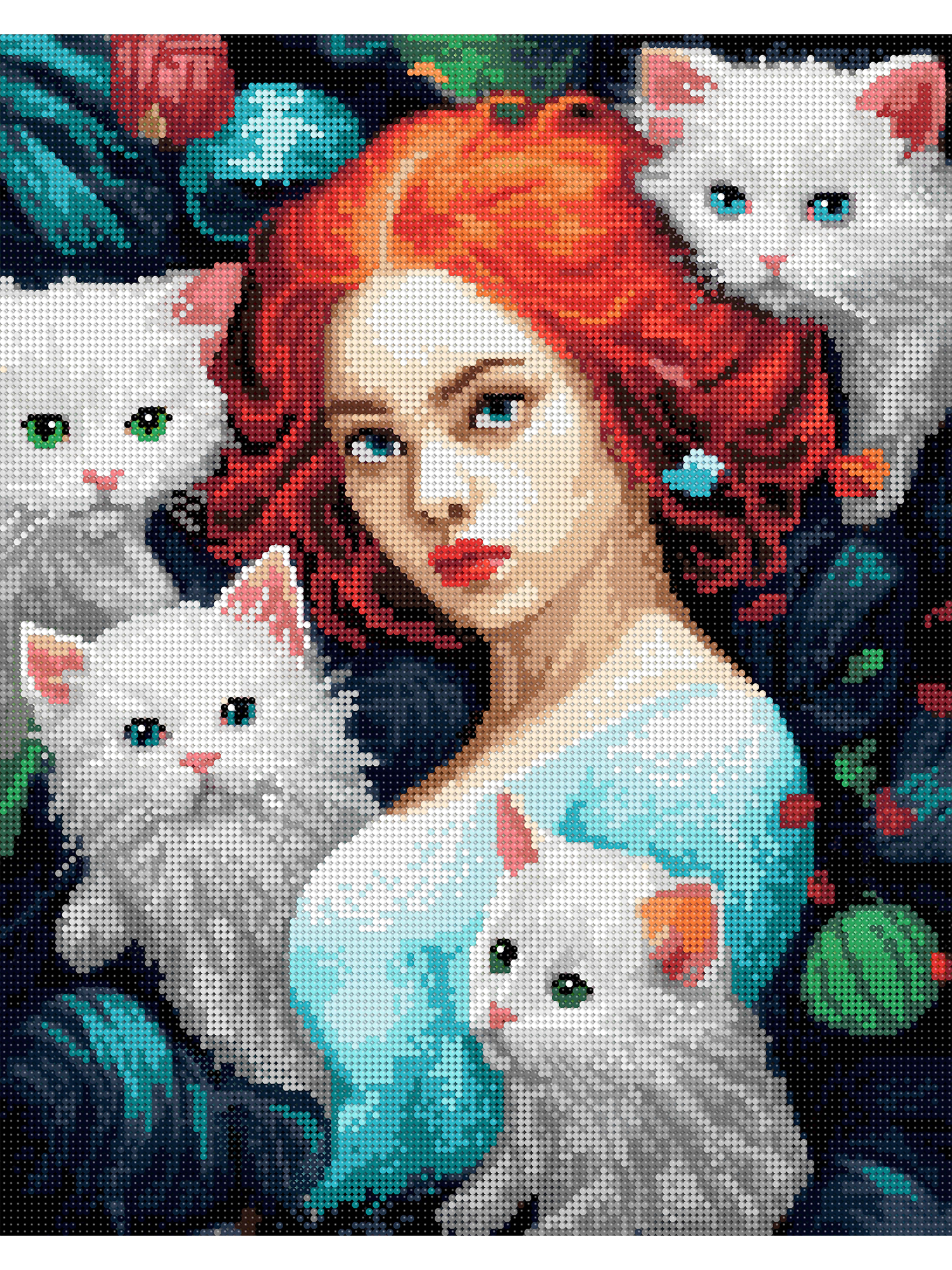 Алмазная мозаика Art on Canvas Девушка с котятами в ассортименте - фото 2