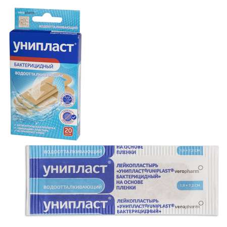 Лейкопластырь Унипласт бактерицидный набор 20 шт влагостойкие