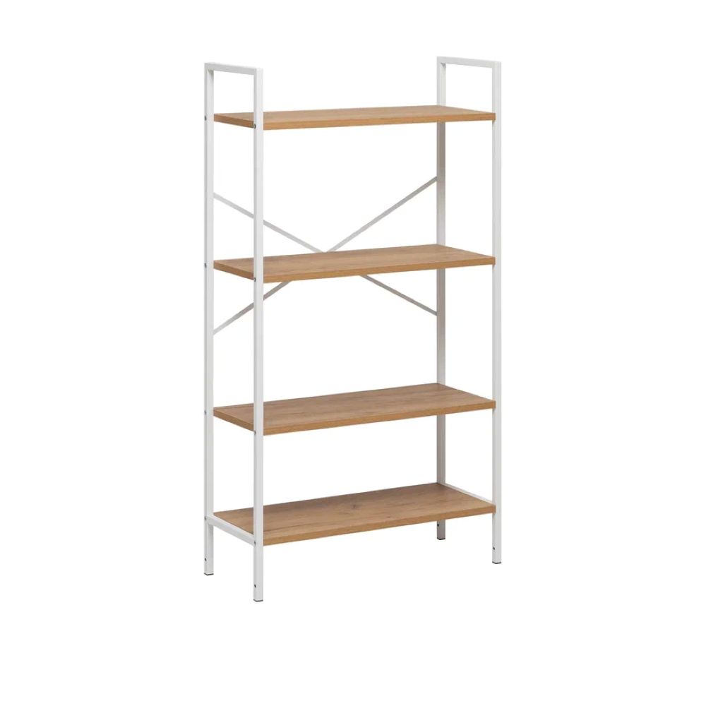 Стеллаж Leset Стилвуд 24 широкий 4 полки Белый/Дуб крафт золотой - фото 1