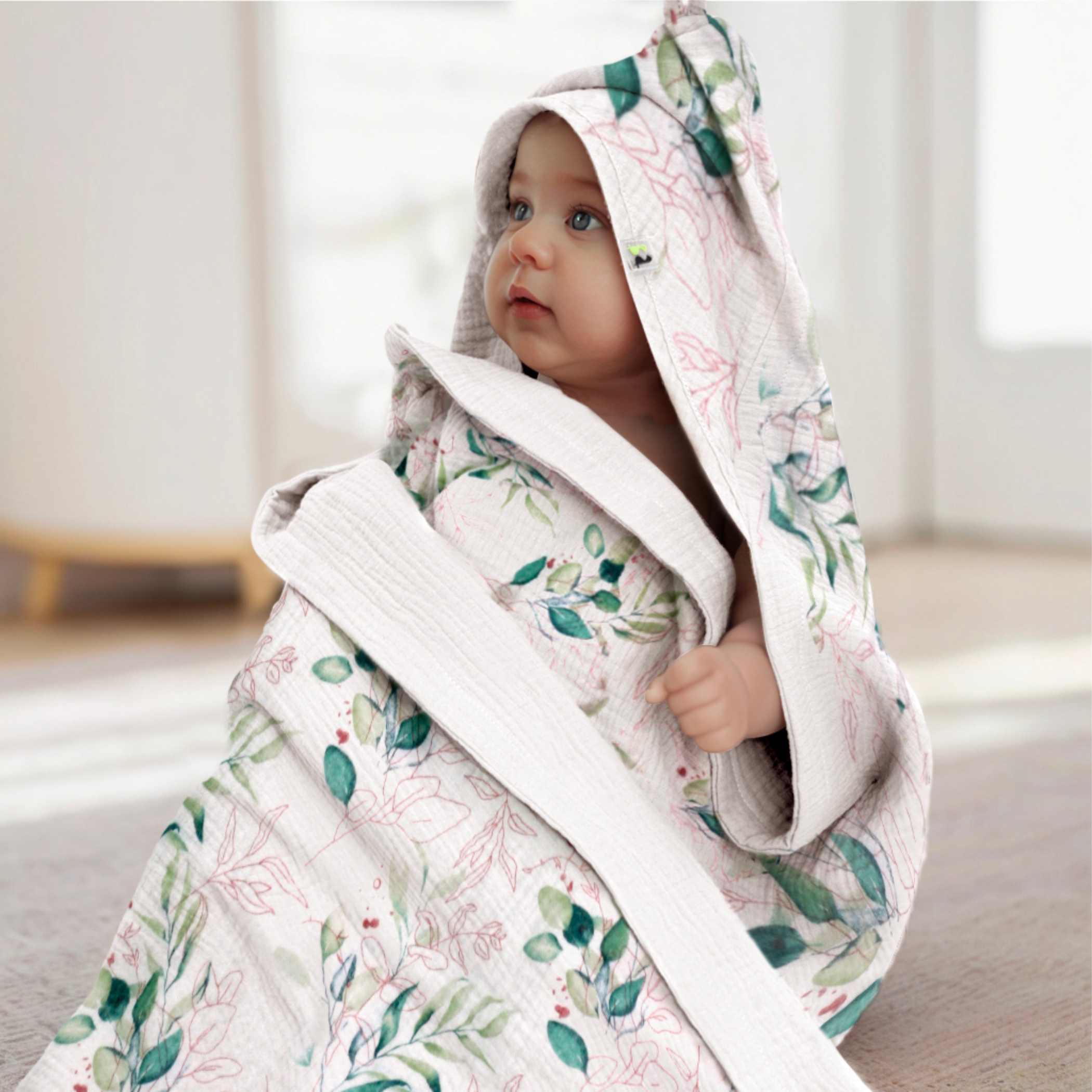 Полотенце уголок Фабрика Бамбук с капюшоном (уголком) 98 x 98 см - фото 4