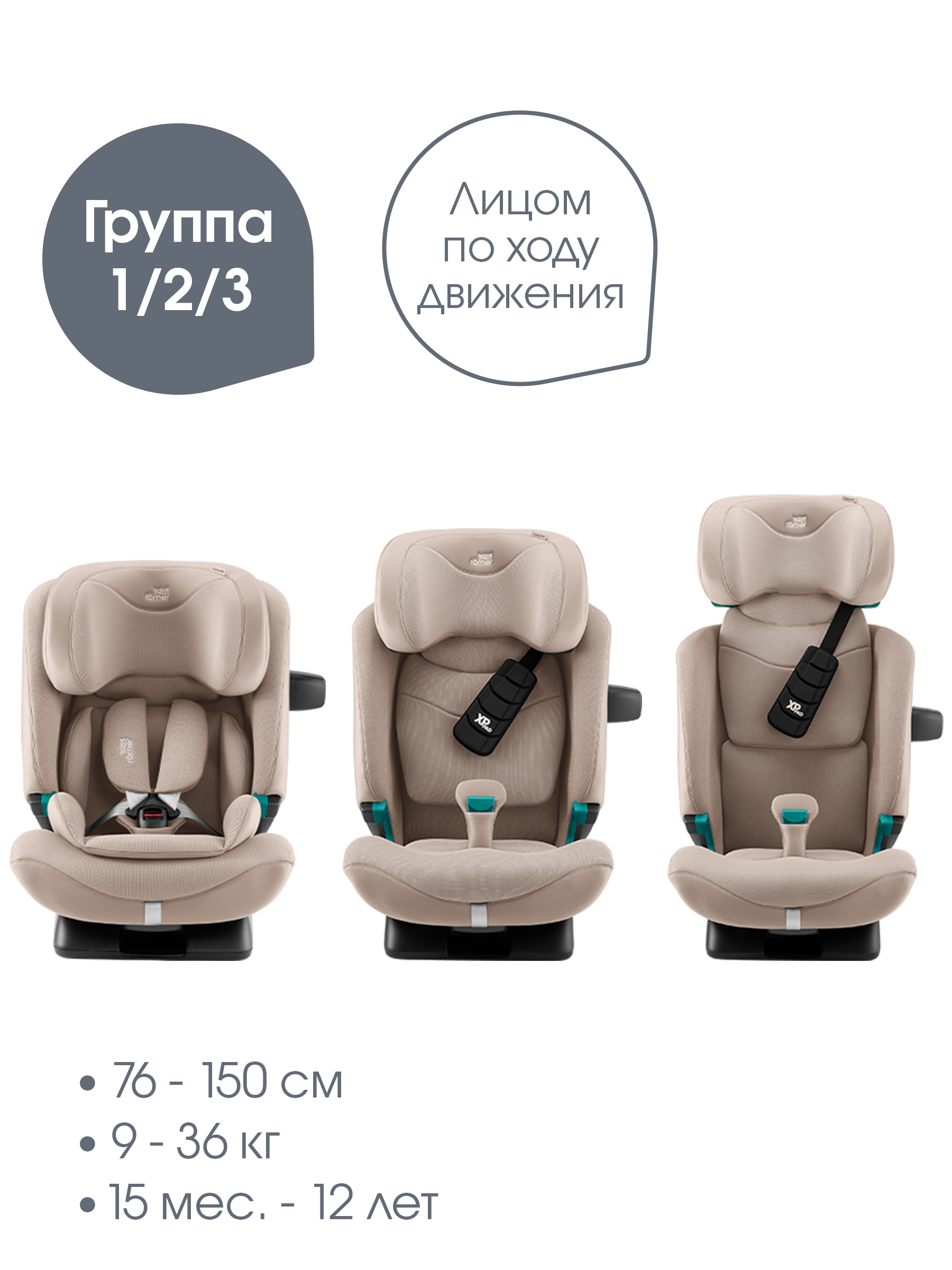 Автокресло Britax Roemer Advansafix Pro Style Isofix 1/2/3 (9-36 кг) бежевый - фото 2