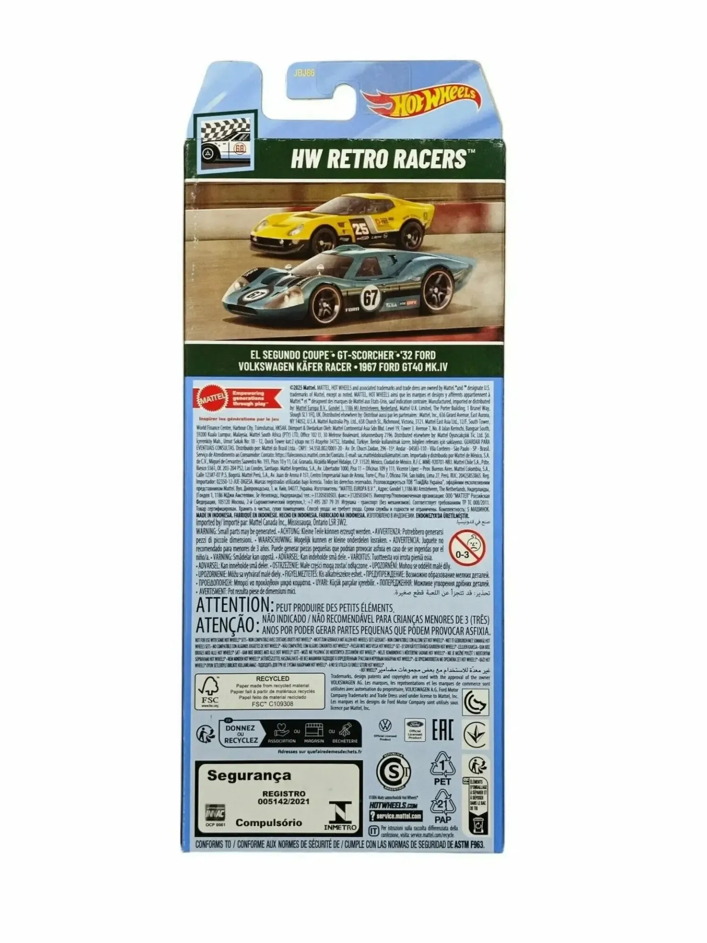 Автомобиль Hot Wheels Retro racers 5шт 1:64 JBJ86 - фото 3