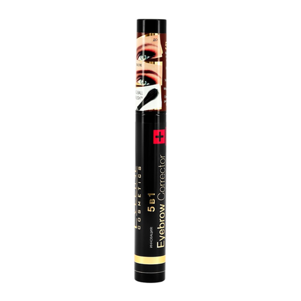 Тушь для бровей EVELINE Eyebrow corrector 5 в 1 тон темно-коричневый - фото 5