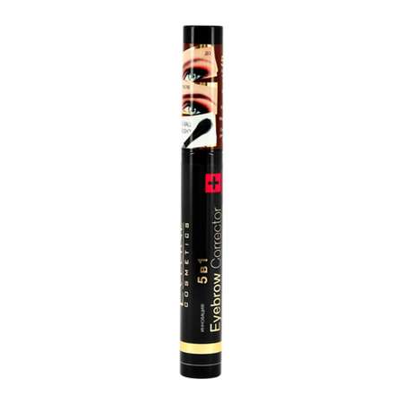 Тушь для бровей EVELINE Eyebrow corrector 5 в 1 тон темно-коричневый