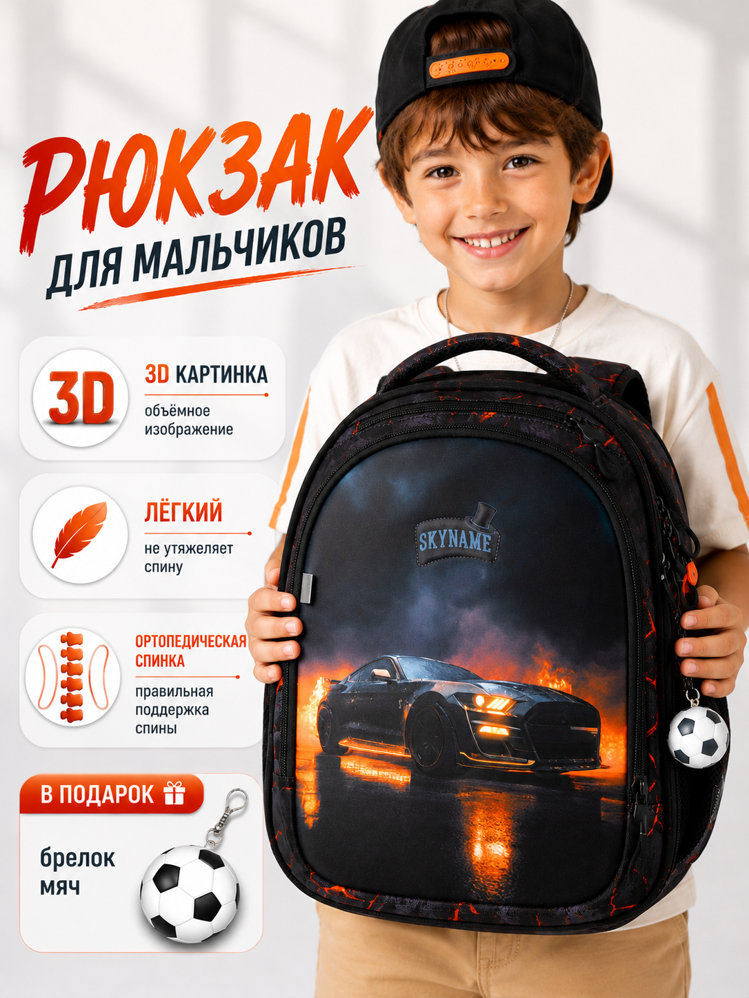 Рюкзак SkyName для мальчика 8 в 1 - фото 2