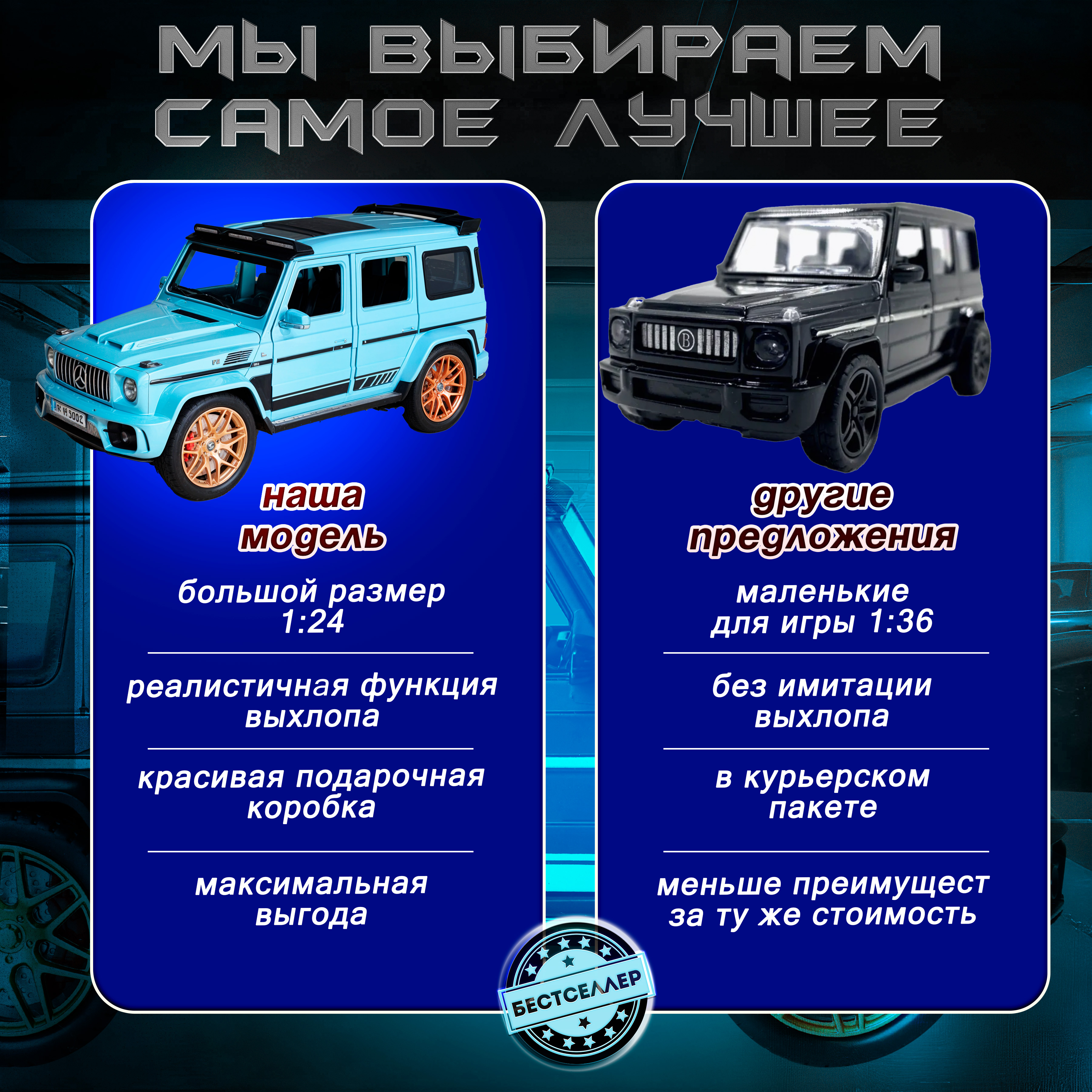 Внедорожник Бестселлер Mercedes дрифт машинка для мальчика 1:24 в ассортименте 0202542 - фото 15