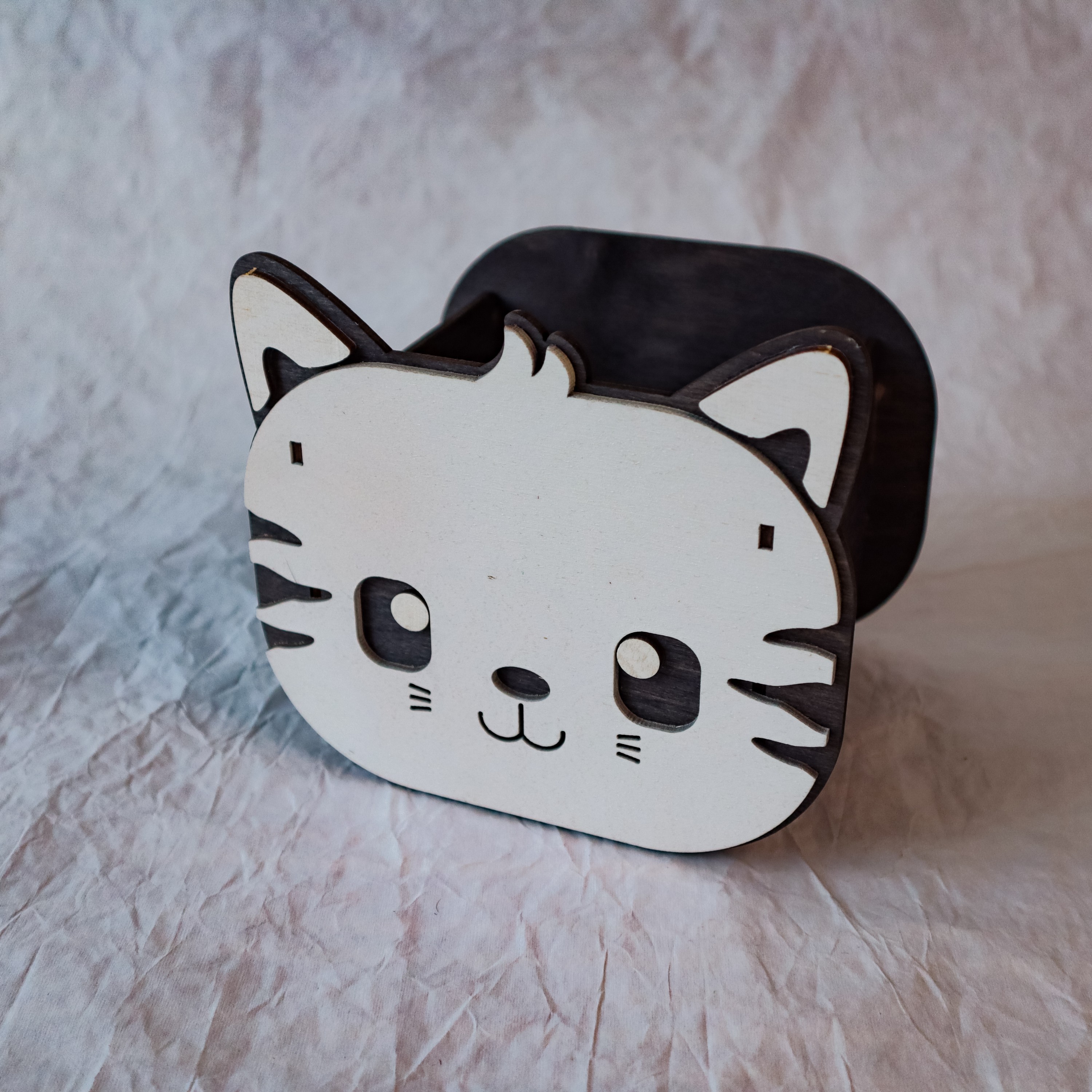 Кашпо зверята Кот WHITEWOOD Черно-белый - фото 3