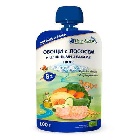 Пюре Fleur Alpine Овощи-лосось-цельные злаки с 8 мес 100 г