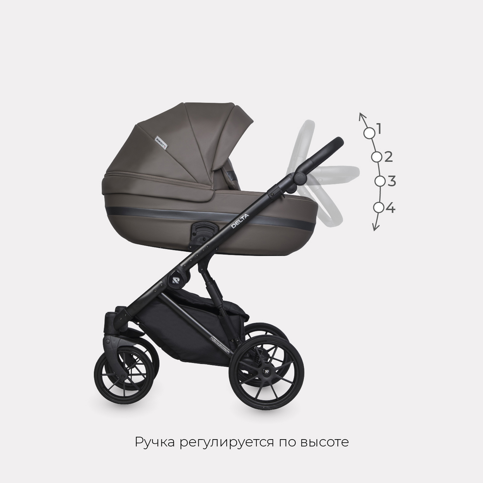 Коляска 2в1 Riko Basic коричневый - фото 3