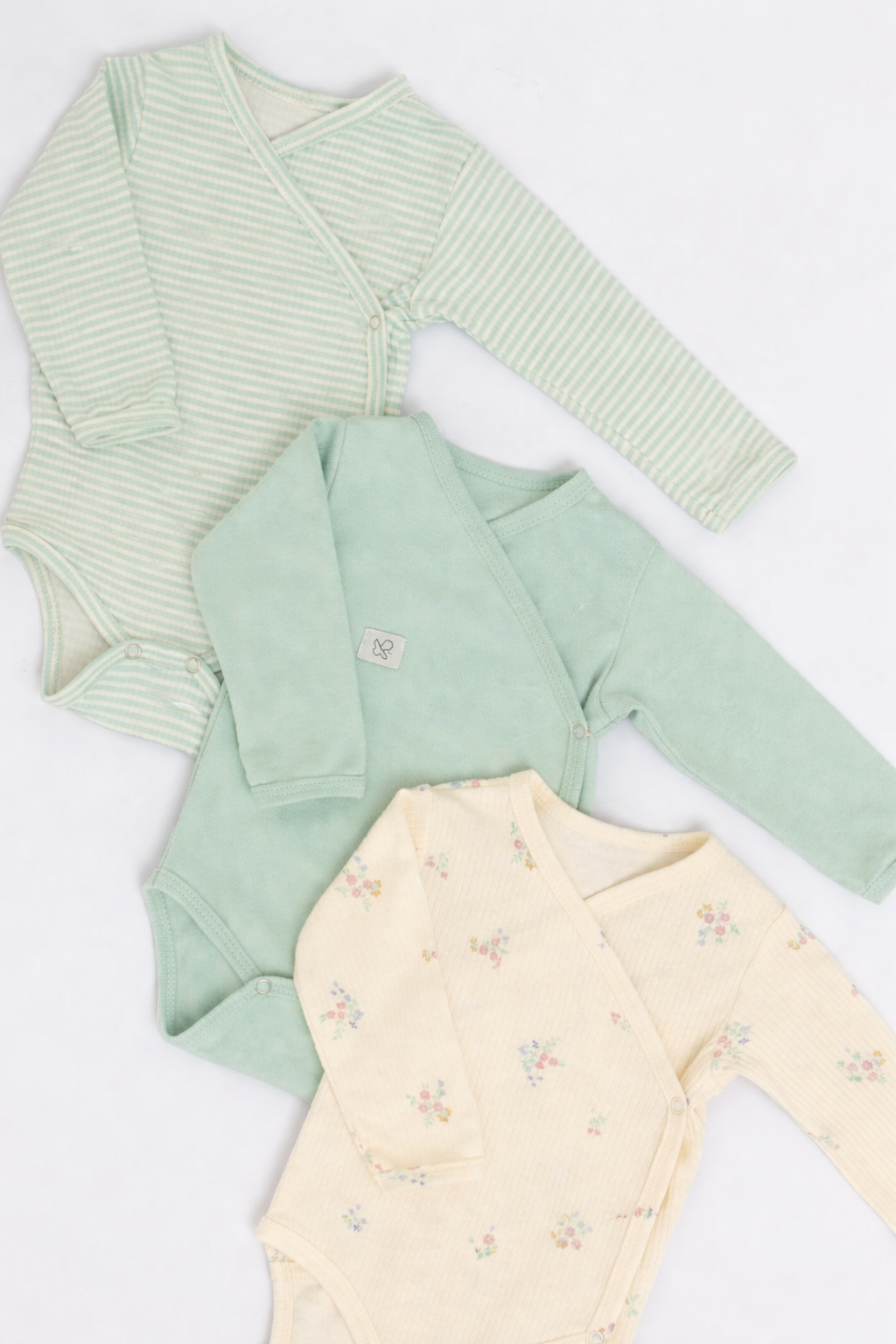 Боди 3 шт Супер Пупс нбр/3пр/бд/зап/зеленыецветочки - фото 1