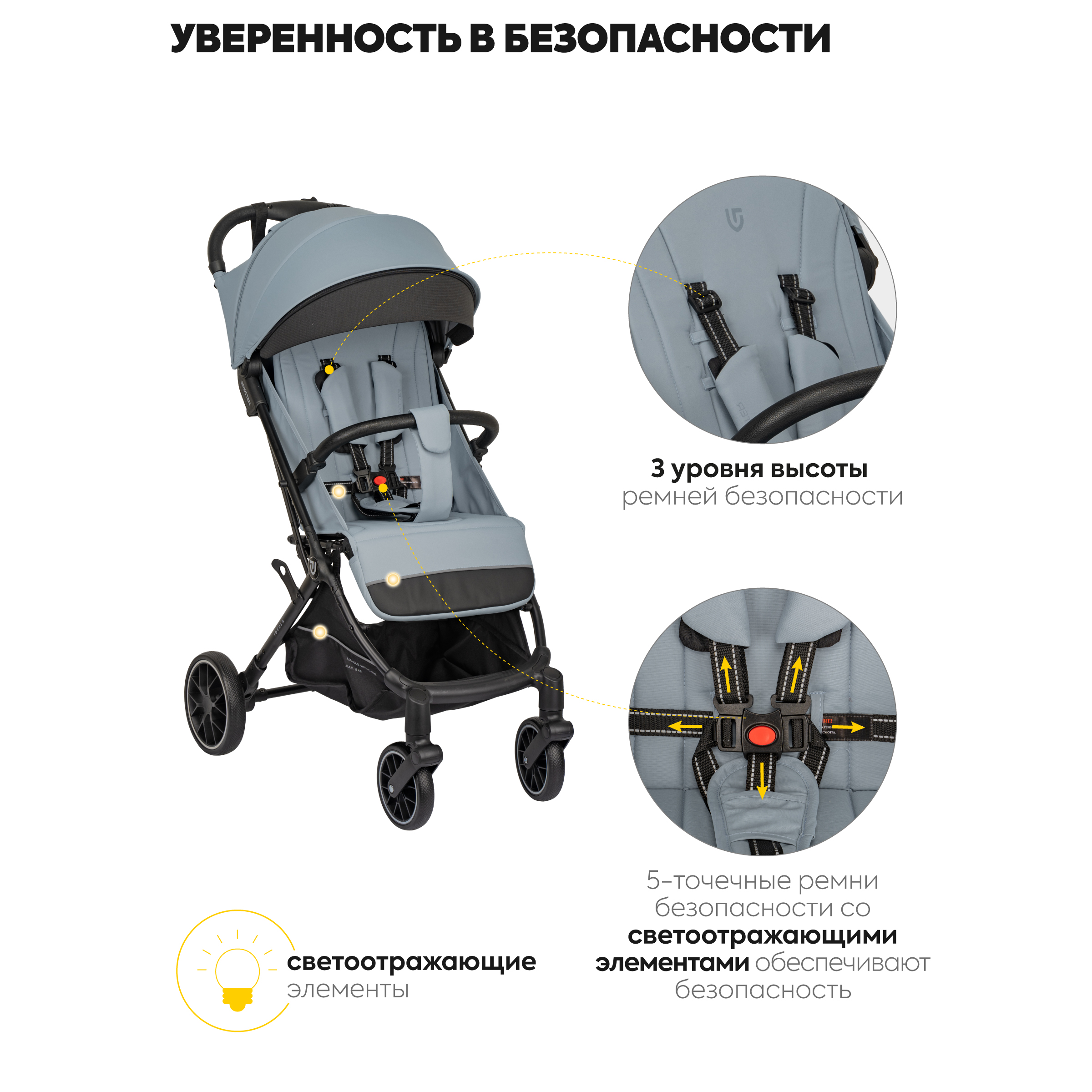 Коляска прогулочная JOVOLA Specter голубой - фото 3