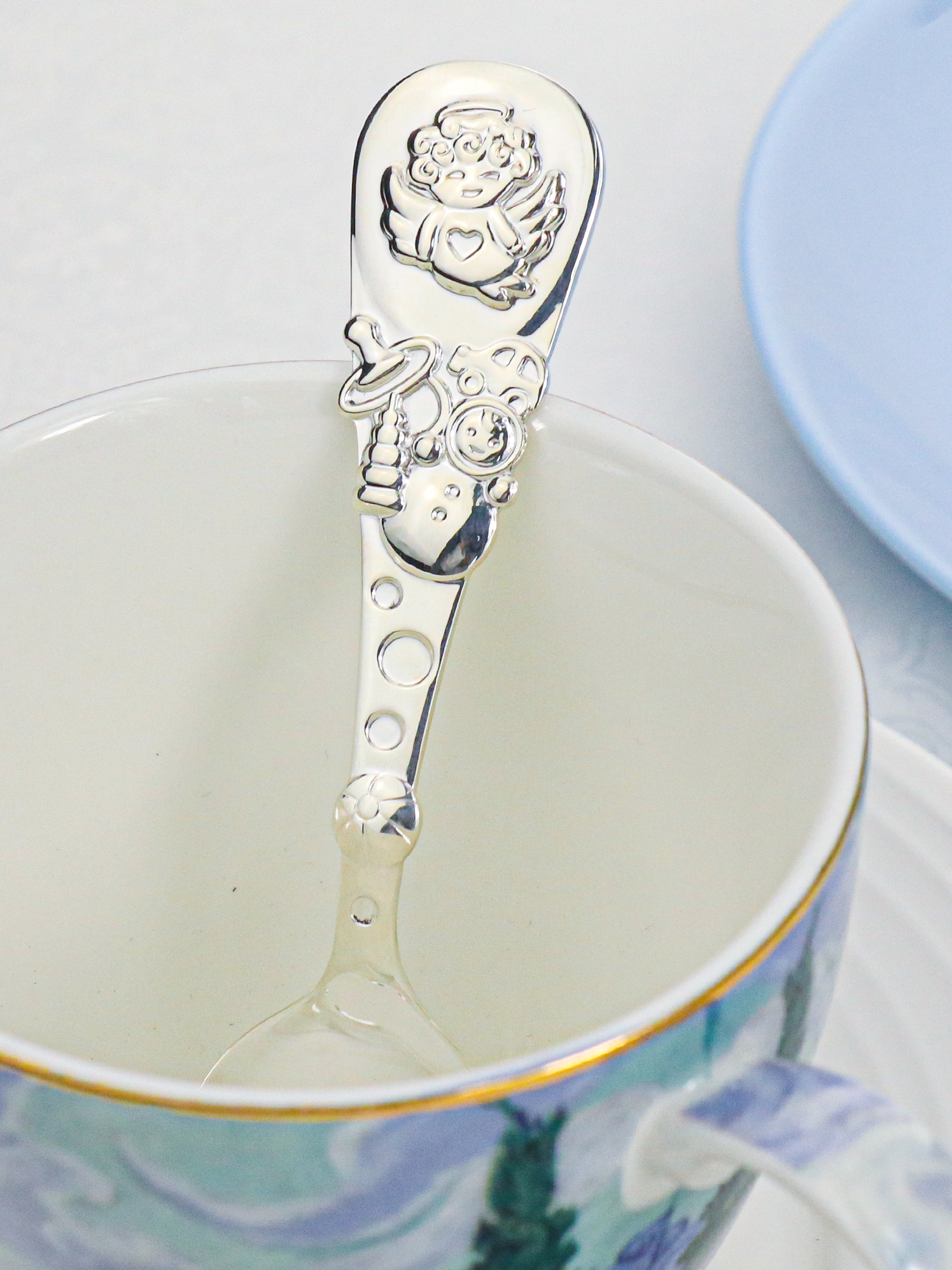 Ложка Кольчугинский мельхиор Ангел посеребренная DODO - фото 10