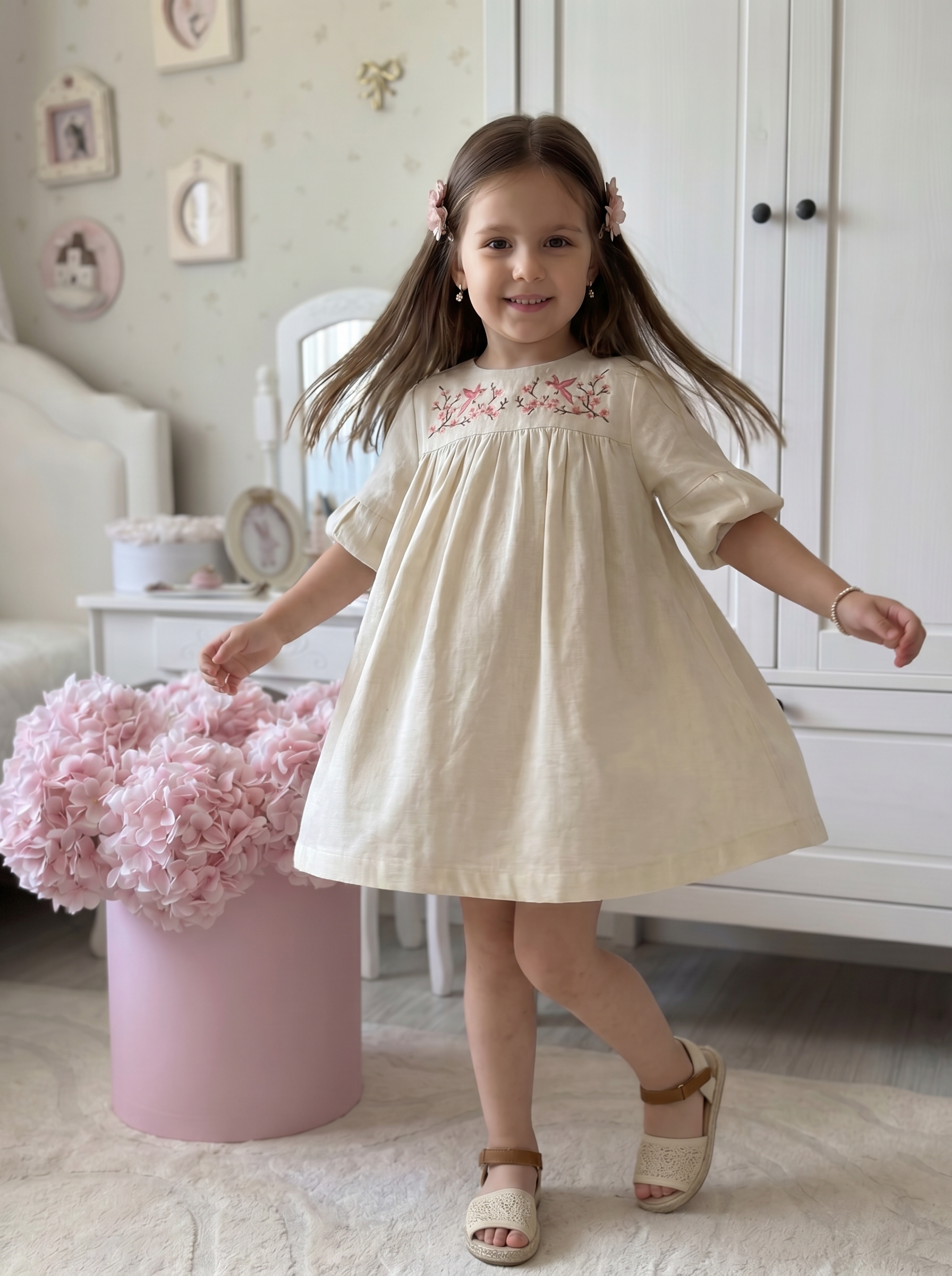 Платье Artcher kids Платье012Молочное_с_вышивкой - фото 7