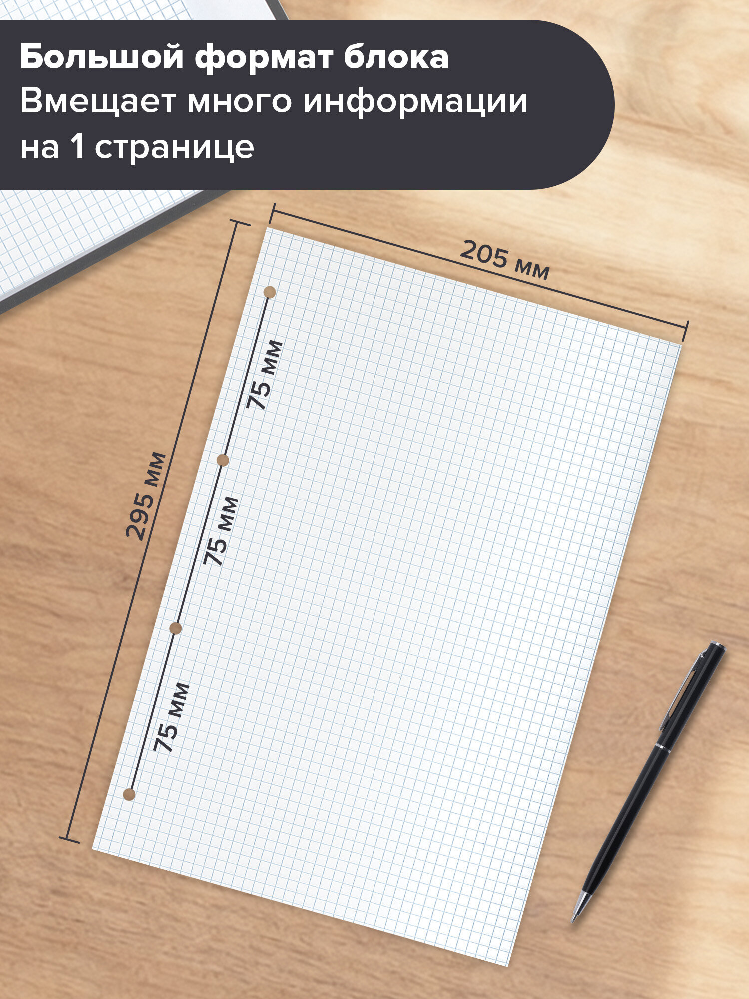 Сменный блок Brauberg клетка 80 лист. - фото 3