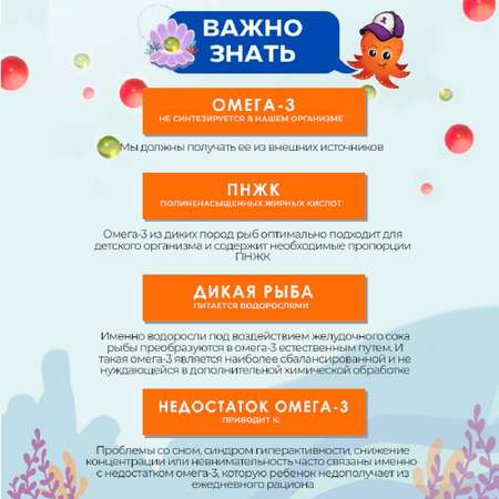 Детская омега-3 Доктор Море для детей от 3-х лет 120 жевательных капсул