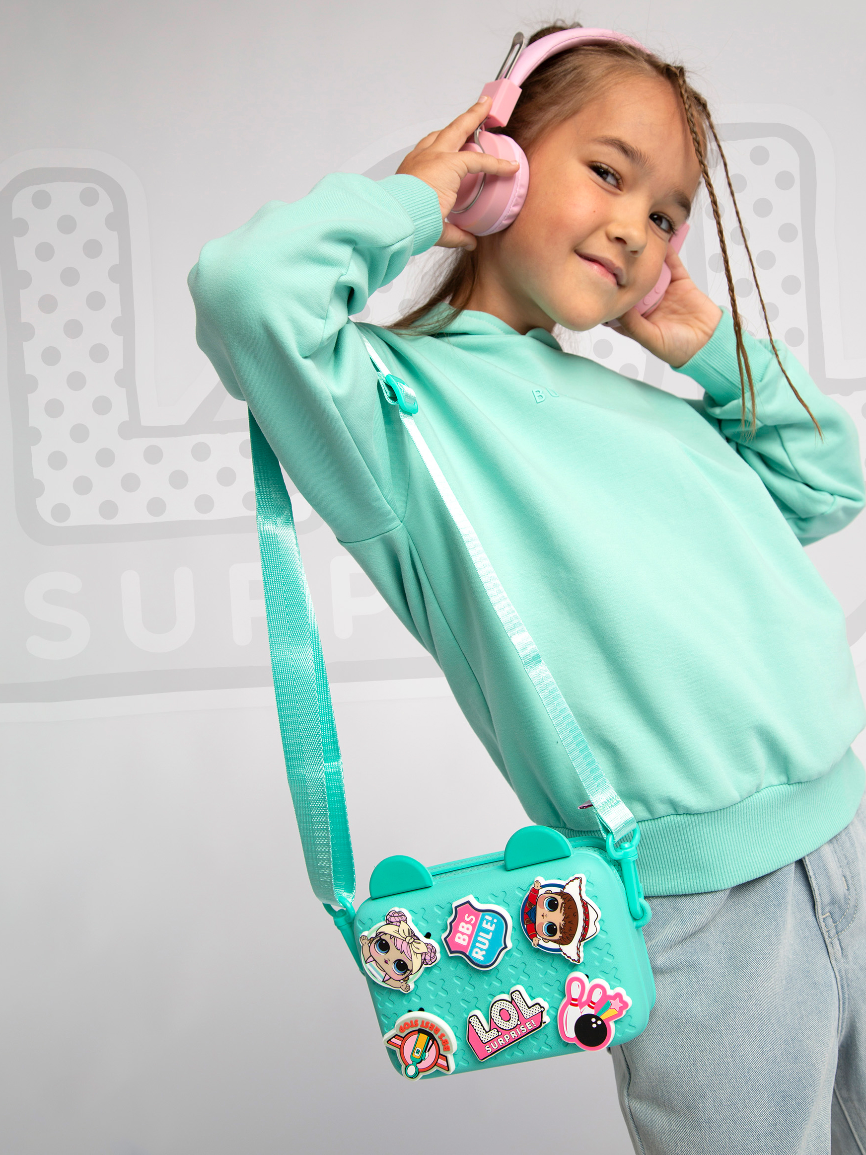 Сумка L.O.L. Surprise! бирюзовая с ушками + джиббитсы - фото 12