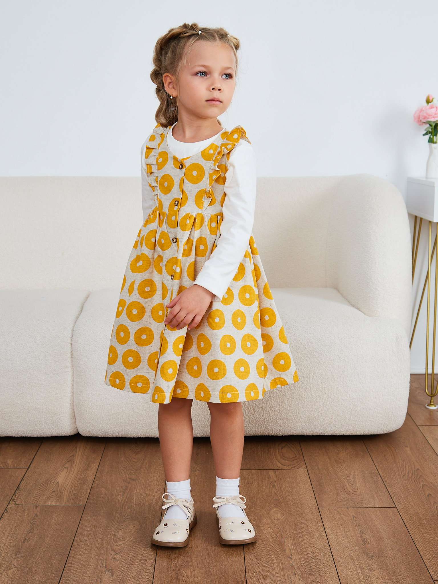 Сарафан MOUN сарафан_рюши_бублик/желт - фото 10