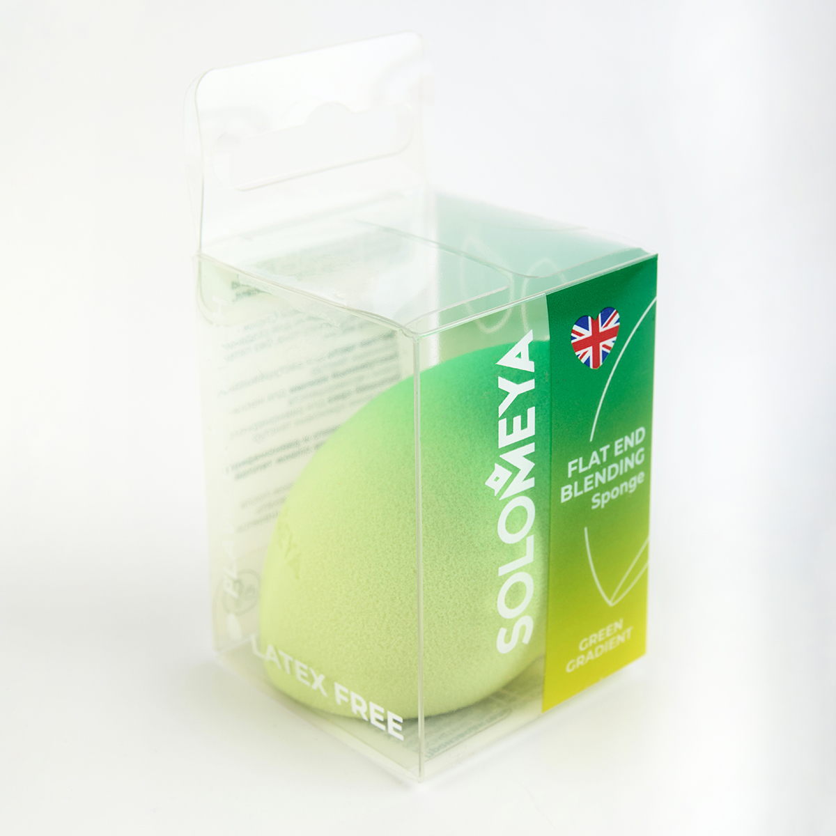 Срезом, Зеленый SOLOMEYA Спонж для макияжа со - фото 2