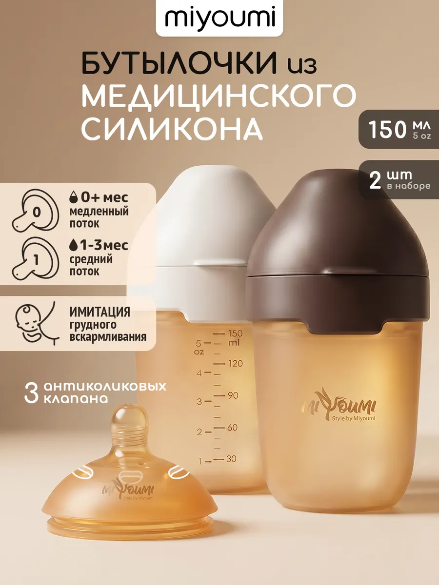 Бутылочка Miyoumi Anti-Colic 150 мл 2 шт. - фото 1