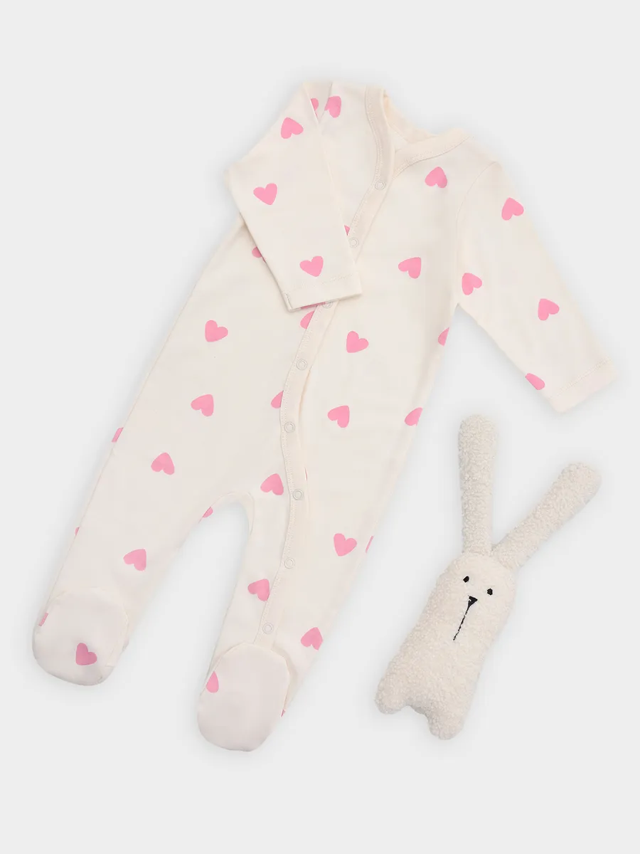 Комбинезон 2 шт Mark Formelle (Марк Формэль) 14005-2/сердечки на молоке +сердечки на розовом - фото 15