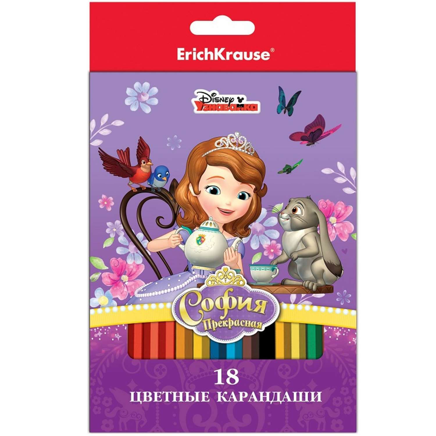 Карандаши цветные Disney 18 шт. - фото 1