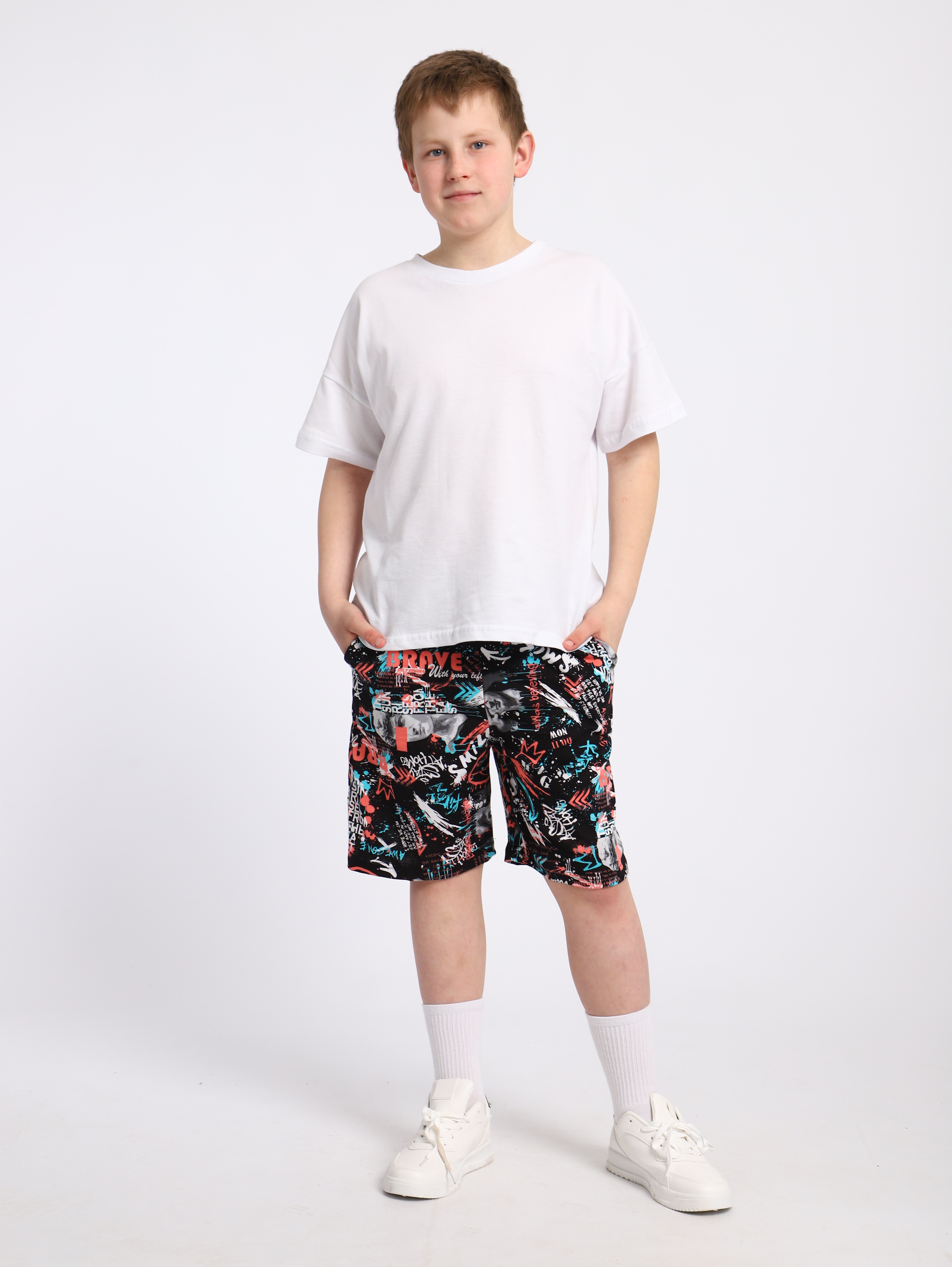 Шорты ЛАДОШКИ Шорты Федор черный граффити - фото 6