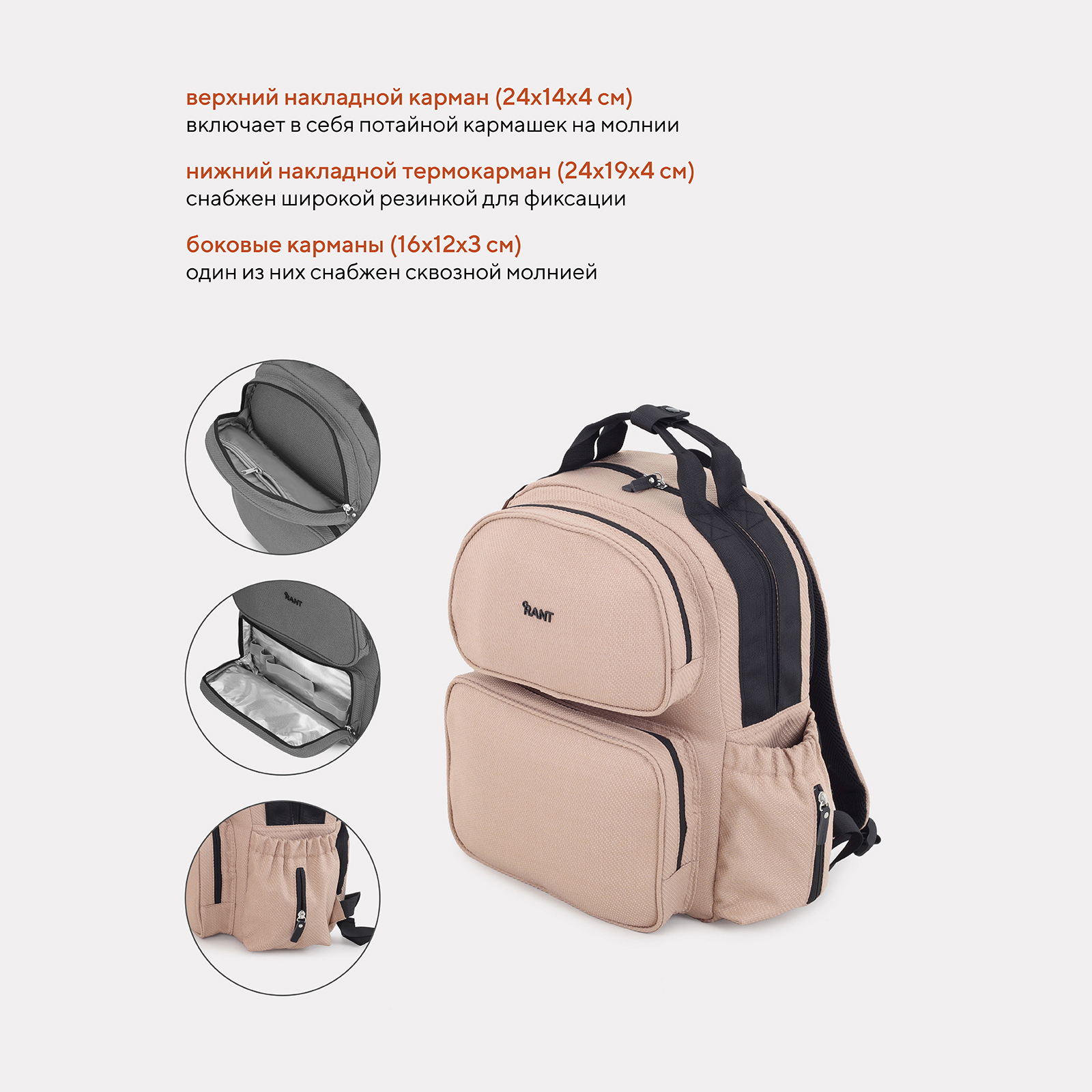 Рюкзак Rant Paxton бежевый - фото 3