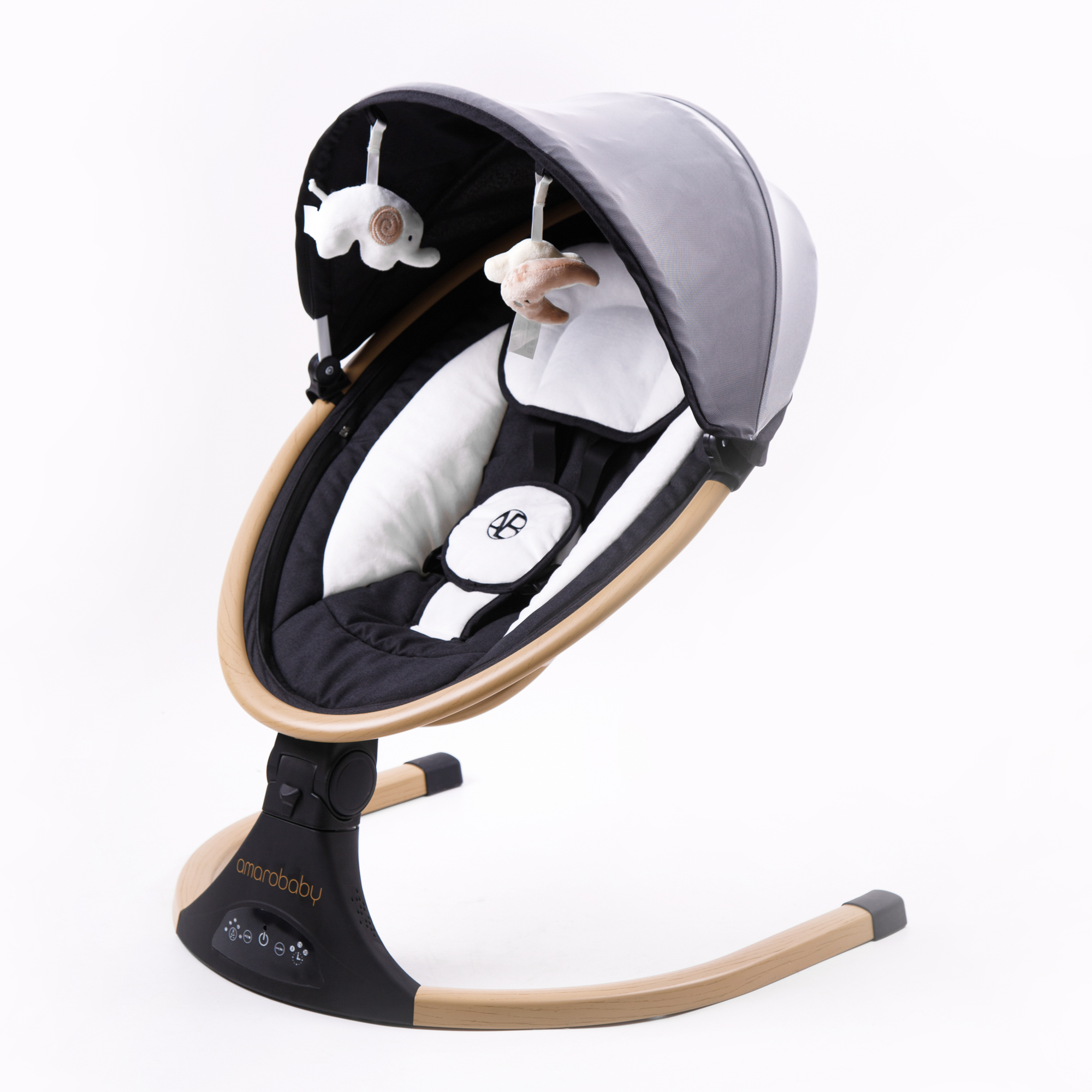 Электронные качели детские Amarobaby Ergo swing чёрные - фото 19