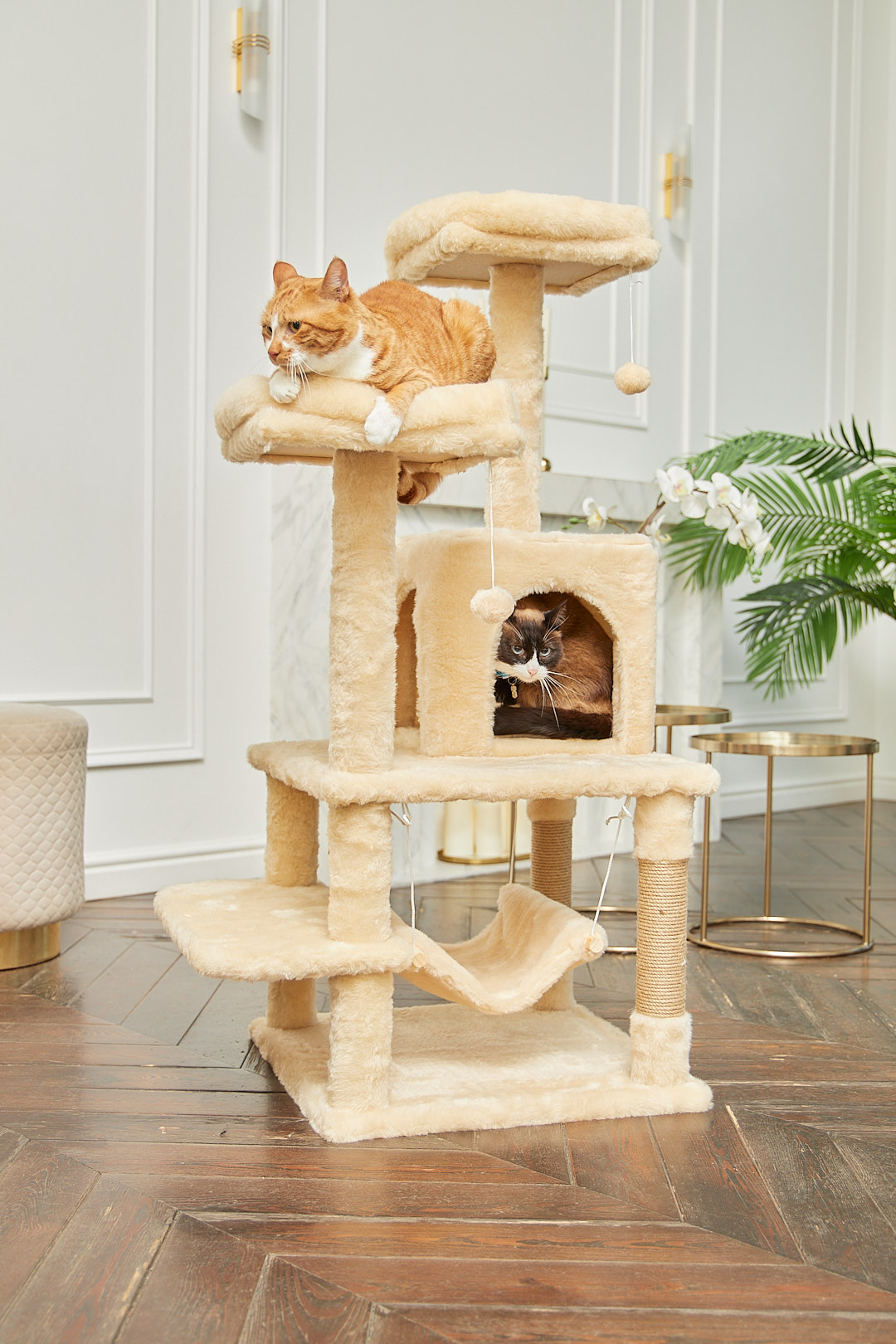 Игровой комплекс для кошек дом Pet БМФ Бежевый - фото 1