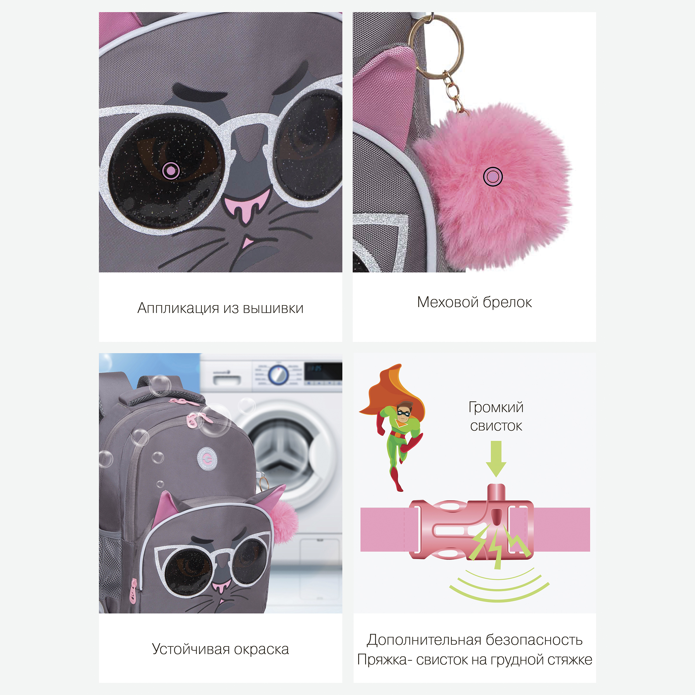 Рюкзак Grizzly Котик - фото 10