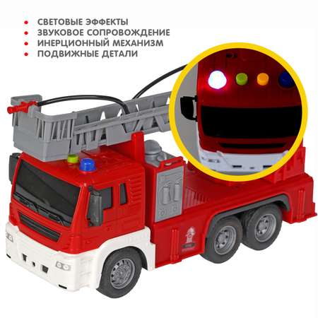 Пожарная машина Bondibon Инерционная машинка свет звук 1:16