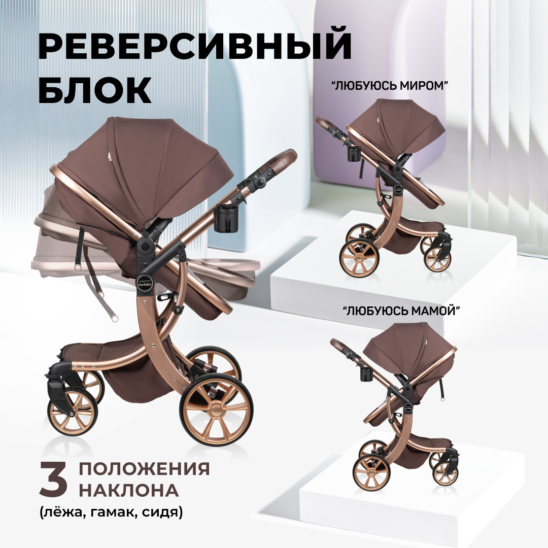 Коляска трансформер Aimile Original New Gold - фото 3
